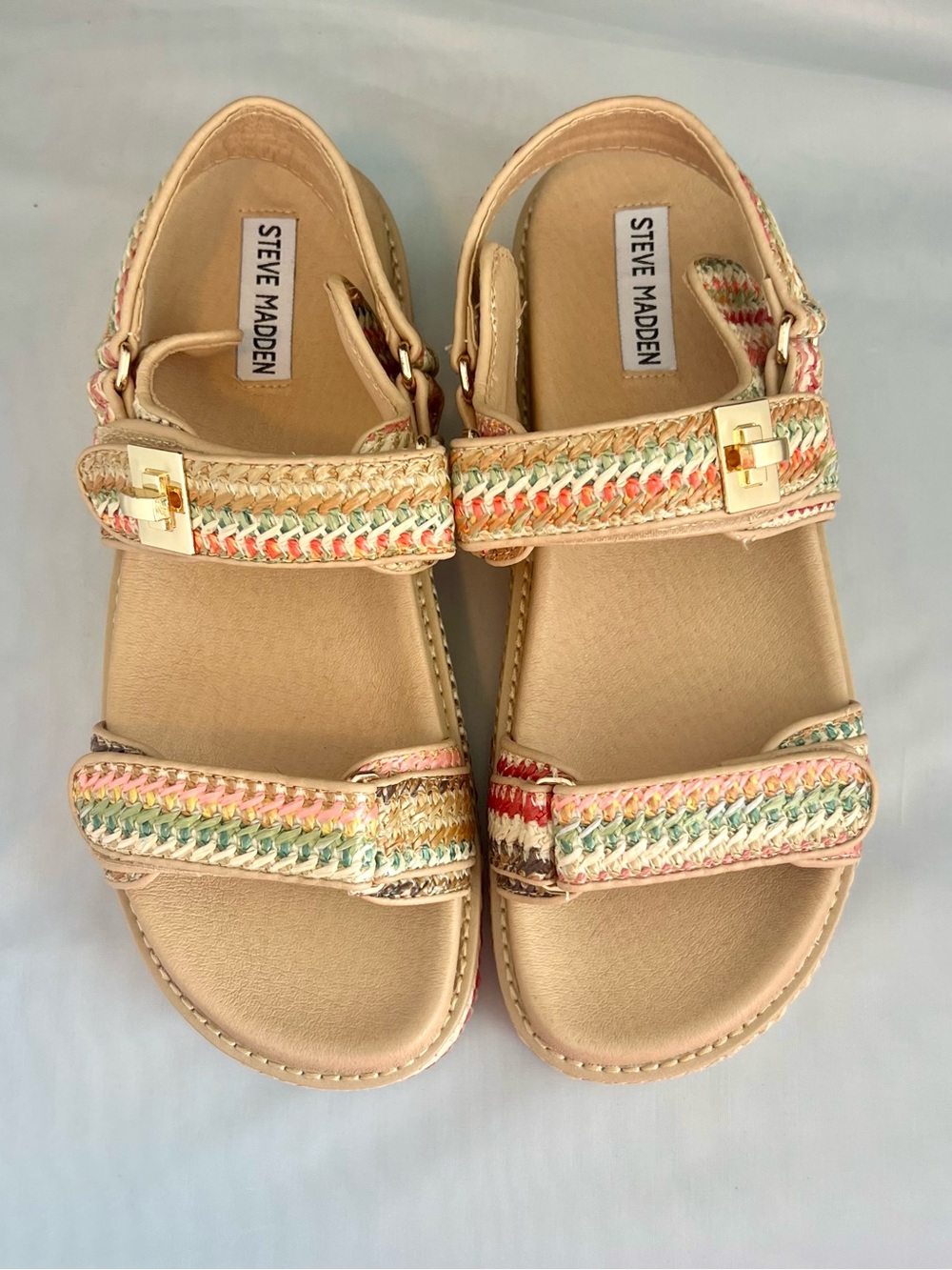 Steve Madden Bigmona Multi Raffia platform sandals 11 - Picture 3 of 12